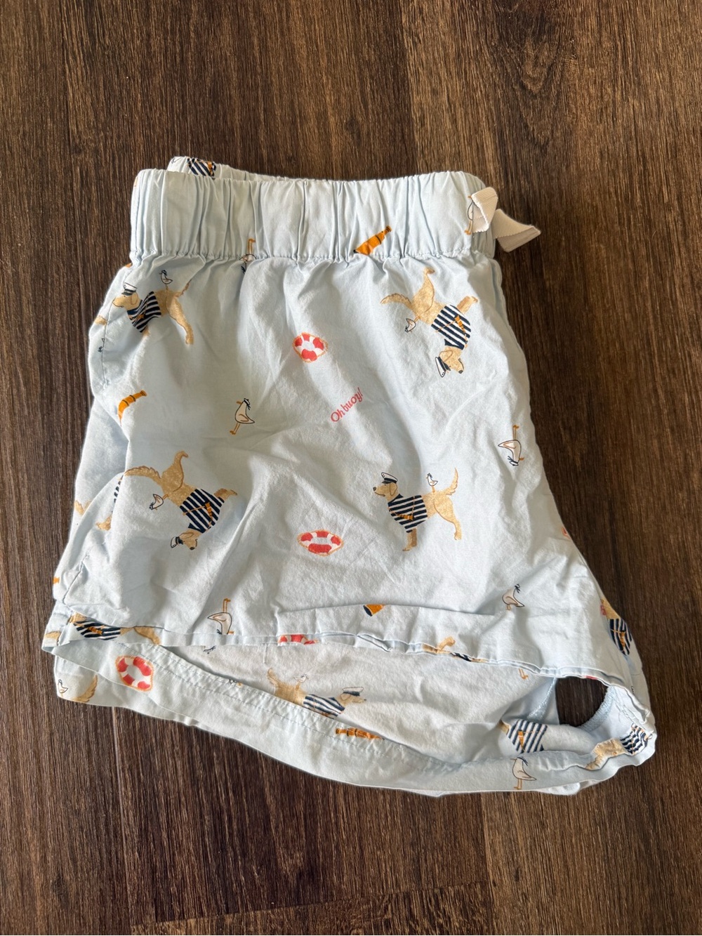 J. Crew Light Blue Women’s Pajama shorts with Dog & Lifesaver Motif